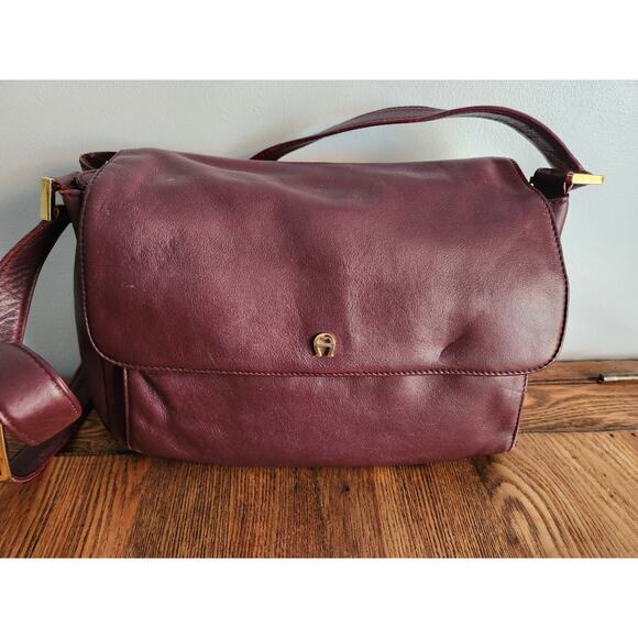 Etienne Aigner Vintage Maroon Leather Handbag Nice - Picture 1 of 5